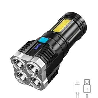 BRITSPEAR Rechargeable 4 in 1 Torch Lights, Powerful LED Flashlight ...
