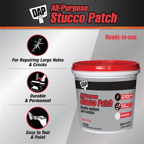 DAP 32-oz Heavy Duty, Waterproof Interior/Exterior White Stucco Patch ...