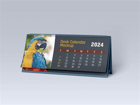 Free Landscape Desk Calendar Mockup 2024 PSD Set - Good Mockups
