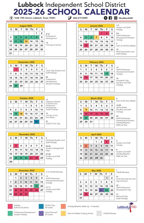 Lubbock ISD 2025–2026 Academic Calendar – Lubbock Metroplex News