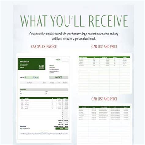 Buy Car Sales Invoice Template Excel Google Sheets | Vehicle Bill Form ...