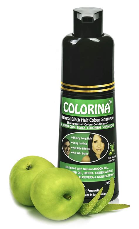 Buy Colorina Hair Color Shampoo 200 ml (Natural Black) | No Skin Stain ...