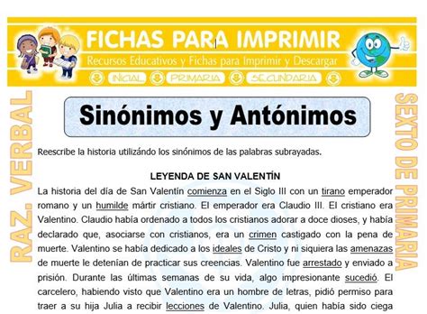 Fichas De Sinónimos Y Antónimos Para Tercero De Primaria, 57% OFF