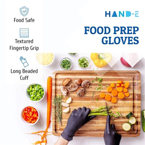 Buy Hand-E Touch Disposable Black Nitrile Gloves Medium 100 Count ...