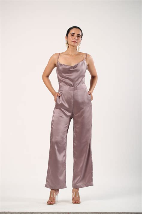 Isabella - Cowl Neck Satin Jumpsuit – StyleShift