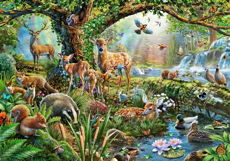 Woodland Creatures - W100 | Papel de parede de animais, Animais ...