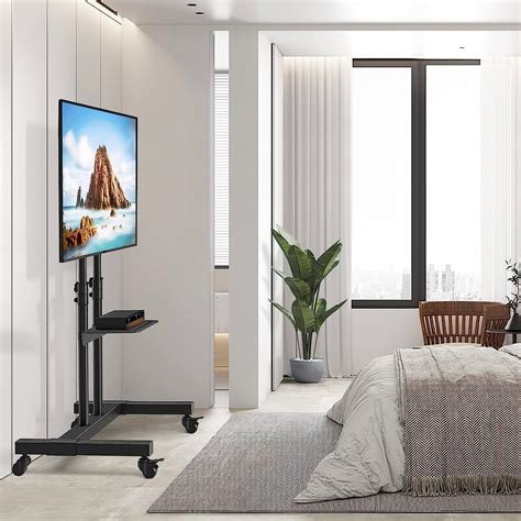 Buy Mobile TV Stand on Wheels for 32-70 inch Flat Screen/Curved TVs, Television Stands with ...