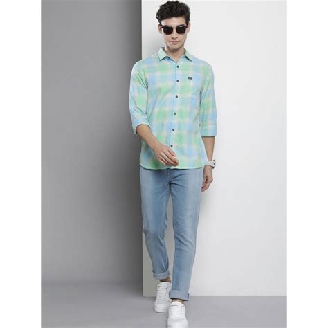 Buy The Indian Garage Co Men Regular Fit Checkered Full Sleeves Cutaway ...
