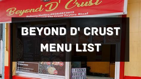 Beyond the Crust Menu Prices Philippines 2026 [Updated] — All About Philippines Menu