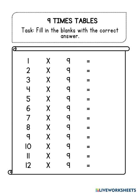 Times Table Worksheet Generator 的图像结果