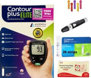 CONTOUR PLUS Elite| Highly accurate |Bluetooth connected |20 free strip ...