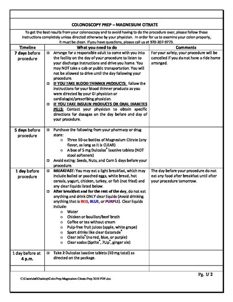 Colonoscopy Prep Magnesium Citrate