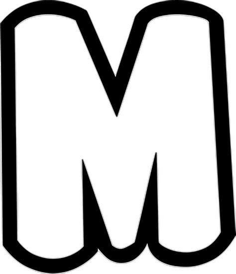 Printable Bubble Letter M Stencil for Free