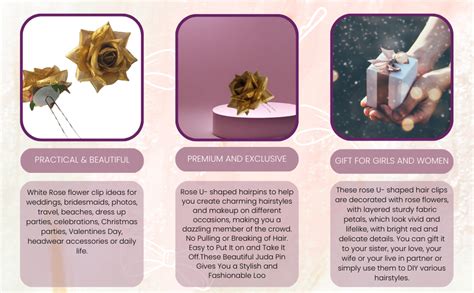 LYF5STAR Golden Rose Juda Hair pin - Set of 6 Hair pins, Handmade Red ...