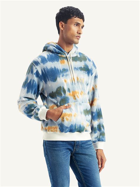 Men's Tie-Dye Light-Blue Hooded Sweatshirt – Levis India Store