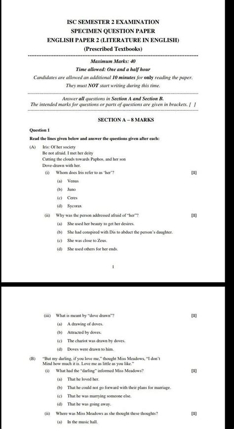 ISC Semester 2 English literature paper 2022.I need it urgently. Please ...