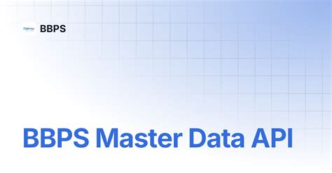 BBPS Master Data API | BBPS