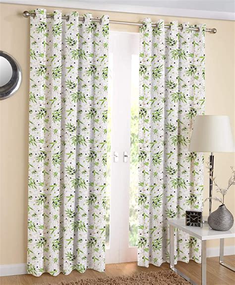 Buy AIRWILL Eyelet Cotton Door Floral Opaque Curtains (Multicolour ...