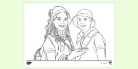 Realistic Girl Colouring Page - Printable (teacher made)