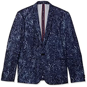 JACK & JONES Men's Notch Lapel Slim Fit Blazer (12162917-Black_Black_46 ...