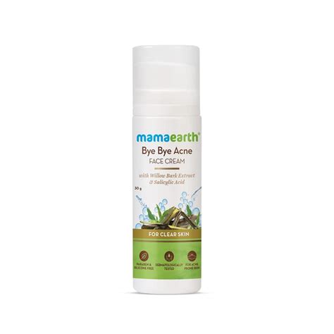 Bye Bye Acne Face Cream with Willow Bark Extract & Salicylic Acid For ...