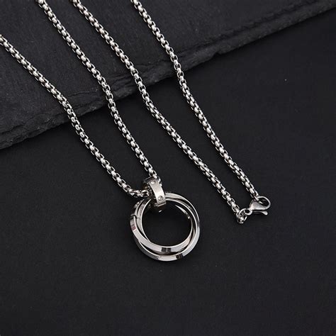Buy Silver Plated Stainless Steel Anti Tarnish Triple Rings Circular ...