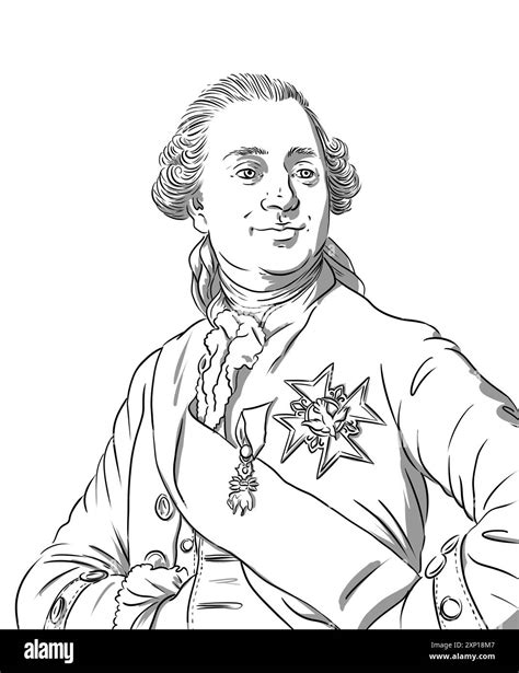 Portrait of Louis 16, Louis XVI, famous french monarch during the french revolution, and husband ...