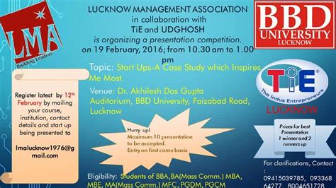 Lucknow Management Association Lucknow organises Inter B School ...
