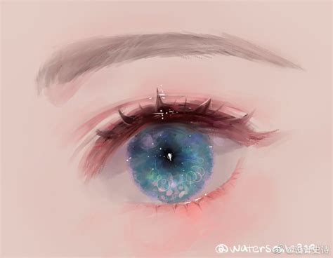 韩国插画师手绘动漫女生眼睛设计插画图片欣赏-绘萌芽