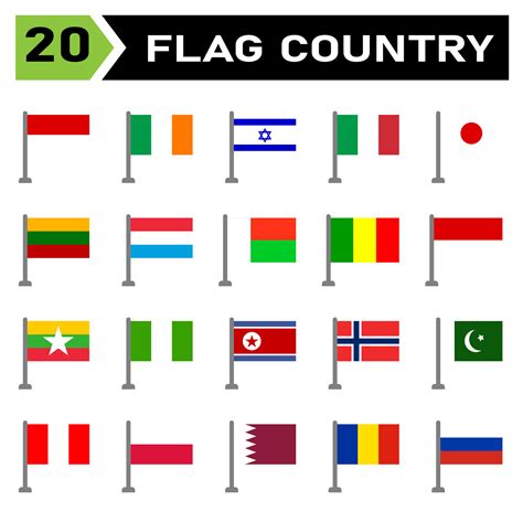 el conjunto de iconos de país de bandera incluye país, bandera, símbolo ...