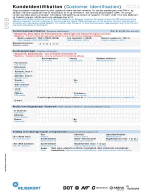 Fillable Online Kundeidentifikation (Customer Identification) R225 ...