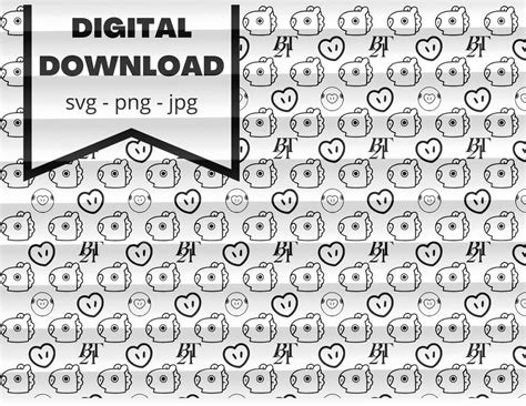 Buy Bt21 Mang Svg, Bts Png for Prints, Stickers and Vinyls, Bts Digital ...