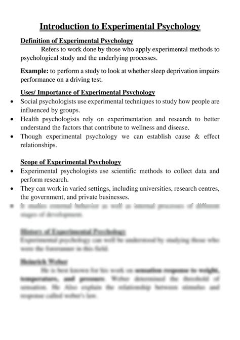 SOLUTION: Introduction to experimental psychology - Studypool