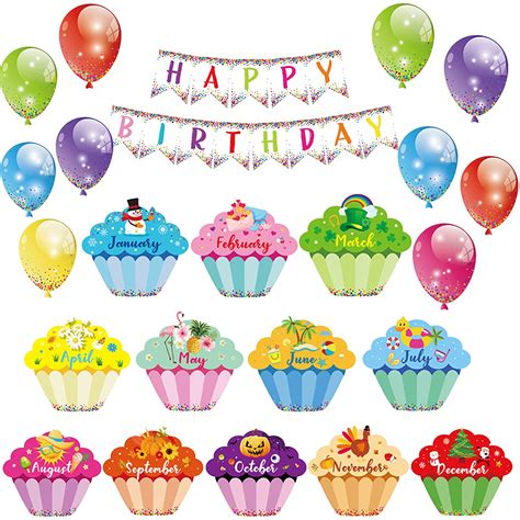 25 Pieces Happy Birthday Bulletin Board Set Birthday Bulletin Board ...