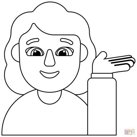 Woman Tipping Hand Emoji coloring page | Free Printable Coloring Pages