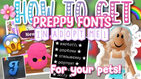 TUT ON HOW TO GET PREPPY FONTS FOR YOUR ADOPT ME PETS 🤩 || Tayforever ...