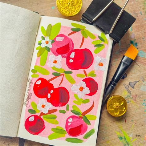 Gouache tutorial erdbeeren – Artofit