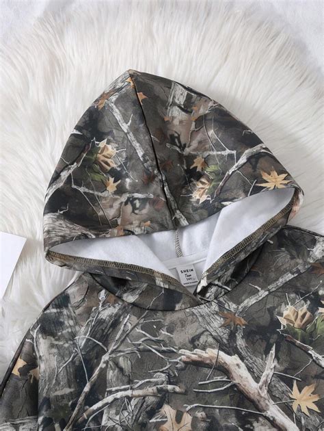 SHEIN Oversized Olive Green Hooded Knit Sweatshirt For Teen Girls ...