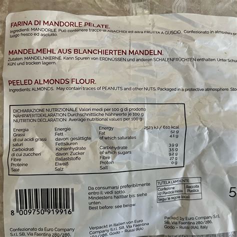 Farina Di Mandorle Pelate from Eurocompany - Vegan Product Reviews ...