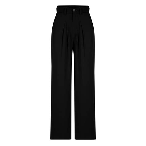 Women's Straight Leg Dress Pants Dressy Pleated High Waisted Work Pants ...