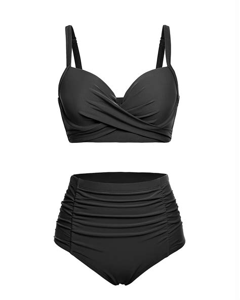 Yonique Women Underwire Bikini Set High Waisted Tummy Control Swimsuit ...