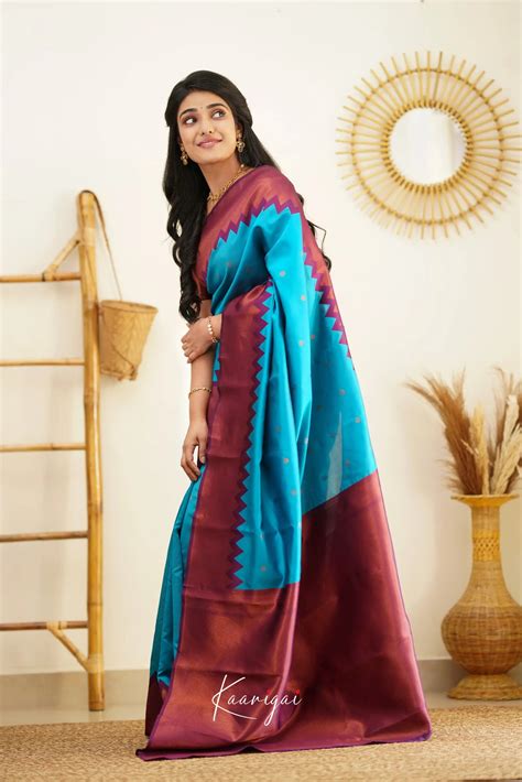 Sita - Bright Blue and Violet Semi Silk Saree – Ivalinmabia