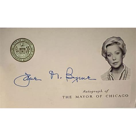 Jane M. Byrne signed card