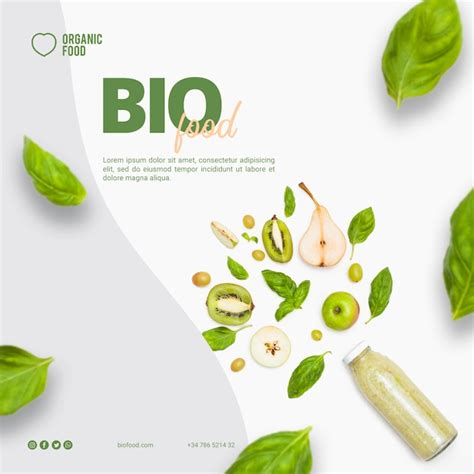 Bio food square banner template | Free PSD
