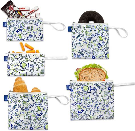 Amazon.com: Yaomiao 6 Pieces Reusable Snack Bags Food Safety for Kids ...