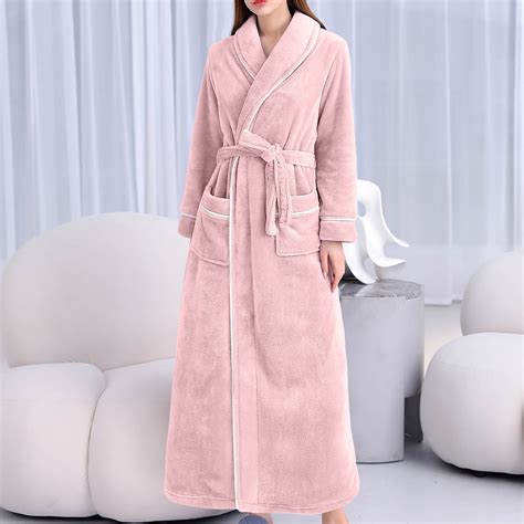 pstuiky Long Robe, Women Flannel Gown and Fleece Extra Thick Nightgown ...