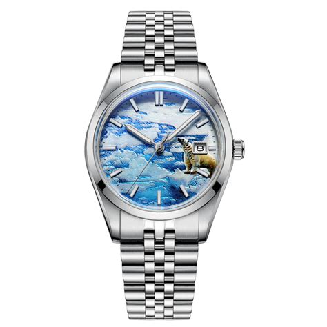 Addiesdive 39mm 3D Glacier Polar Bear Dial Automatic Watch (AD2042 ...