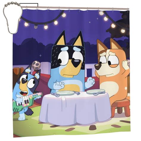 Masiiu Bluey Print Shower Curtain 72x72in Waterproof for Bathroom Decor ...