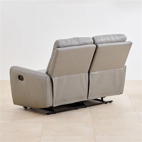 Buy Eddison Half Leather 2-Seater Recliner - Grey from Home Centre at ...