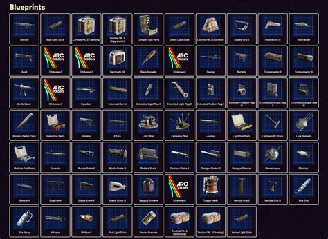 Complete List Of Blueprints For Raiders